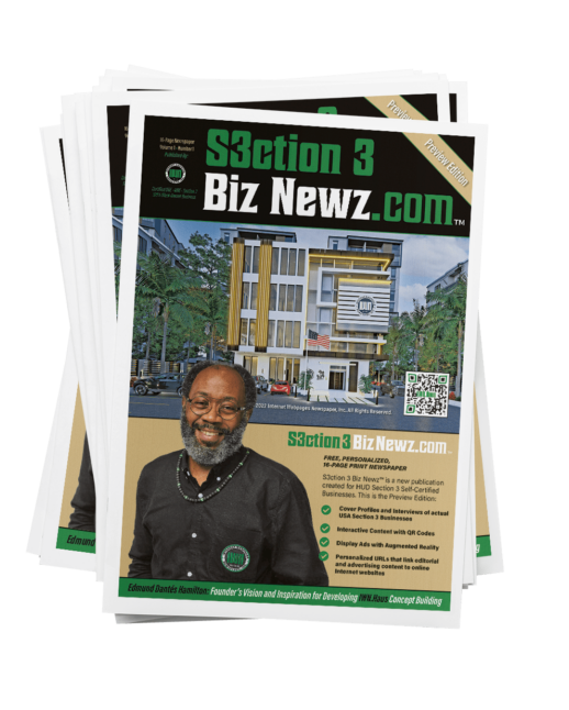 S3ction3BizNewz.com Newspaper Vol 1 No 1 Cover Mockup